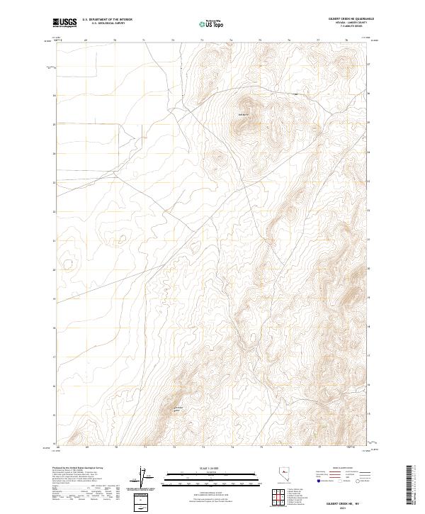 US Topo 7.5-minute map for Gilbert Creek NE NV