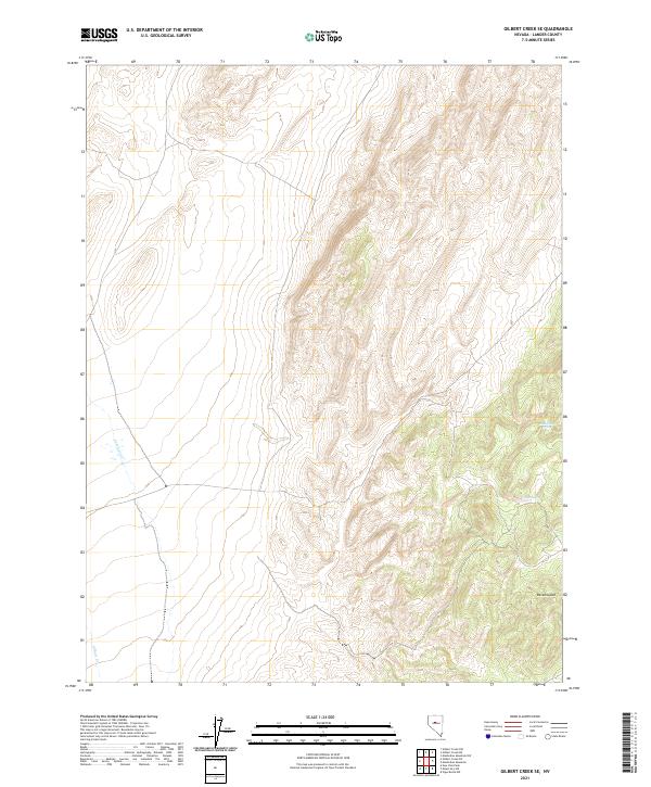 US Topo 7.5-minute map for Gilbert Creek SE NV