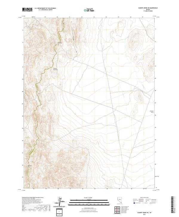 US Topo 7.5-minute map for Gilbert Creek SW NV