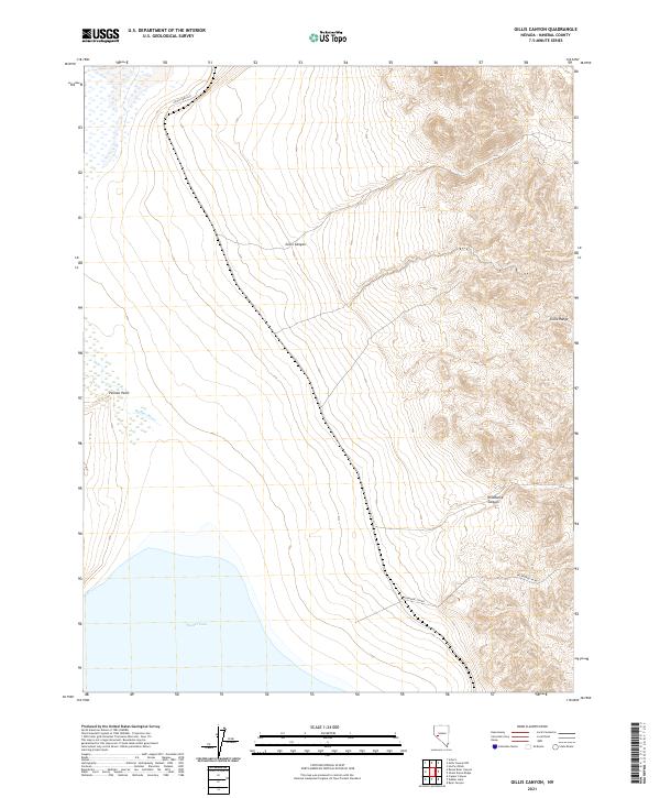 US Topo 7.5-minute map for Gillis Canyon NV