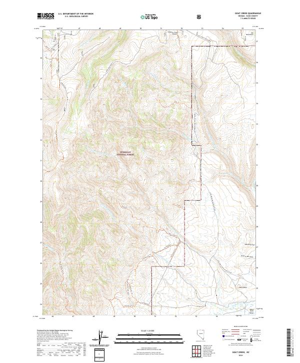 US Topo 7.5-minute map for Goat Creek NV