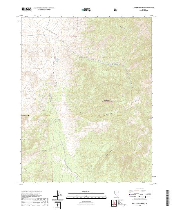 US Topo 7.5-minute map for Goat Ranch Springs NV