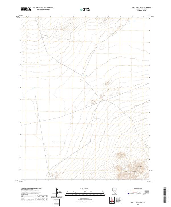 US Topo 7.5-minute map for Goat Ranch Well NV