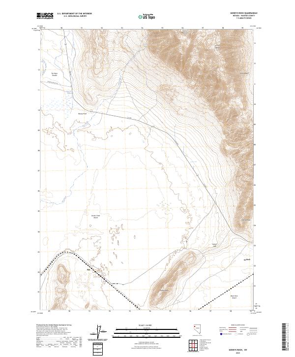 US Topo 7.5-minute map for Godeys Rock NV