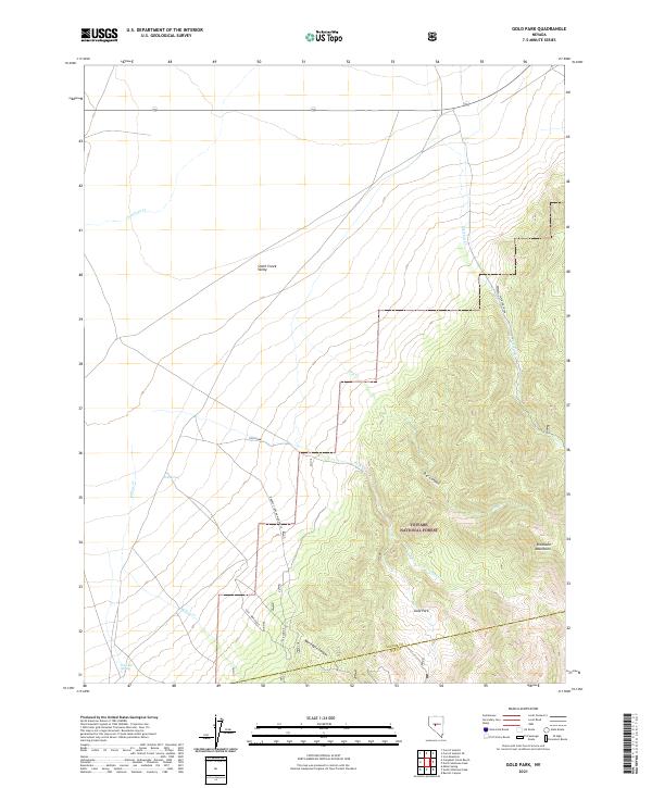 US Topo 7.5-minute map for Gold Park NV