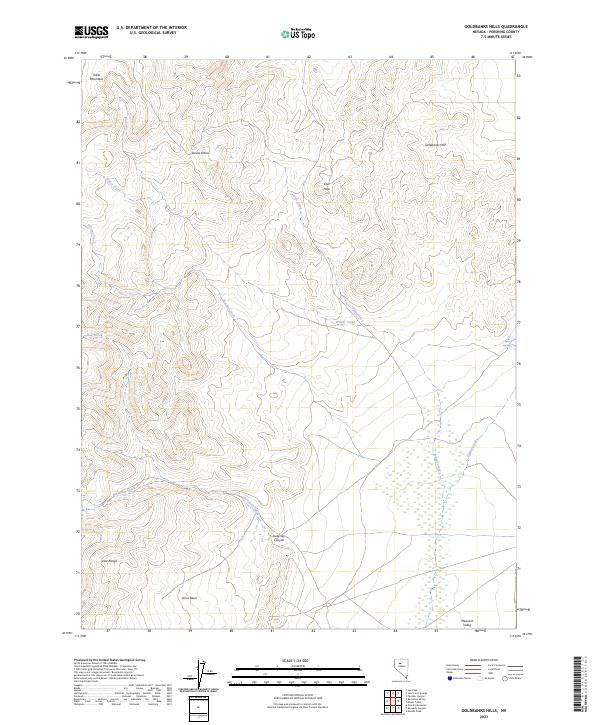 US Topo 7.5-minute map for Goldbanks Hills NV