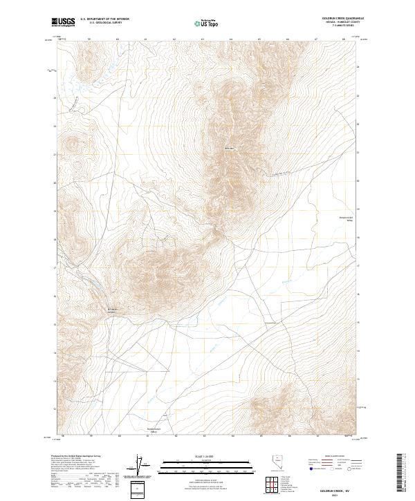 US Topo 7.5-minute map for Goldrun Creek NV