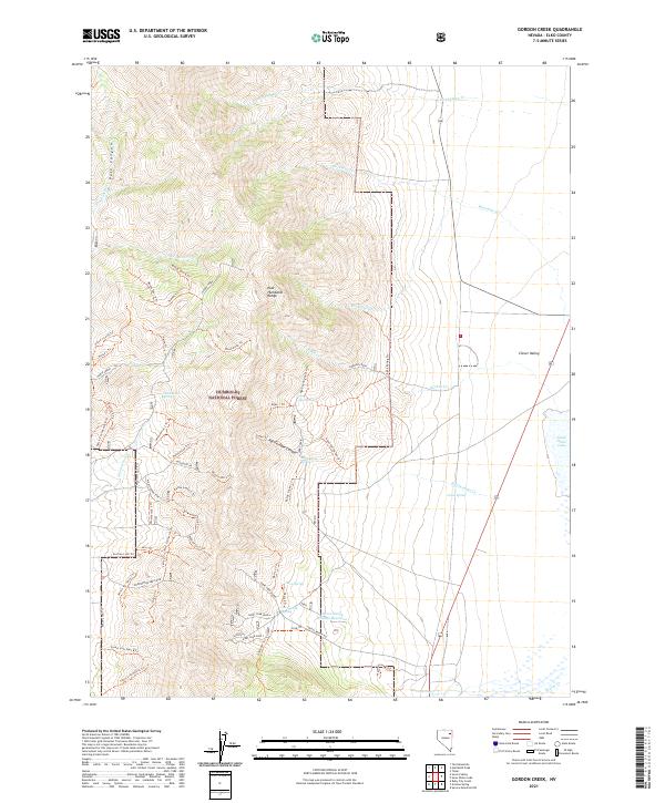 US Topo 7.5-minute map for Gordon Creek NV
