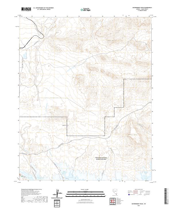 US Topo 7.5-minute map for Government Wash NV