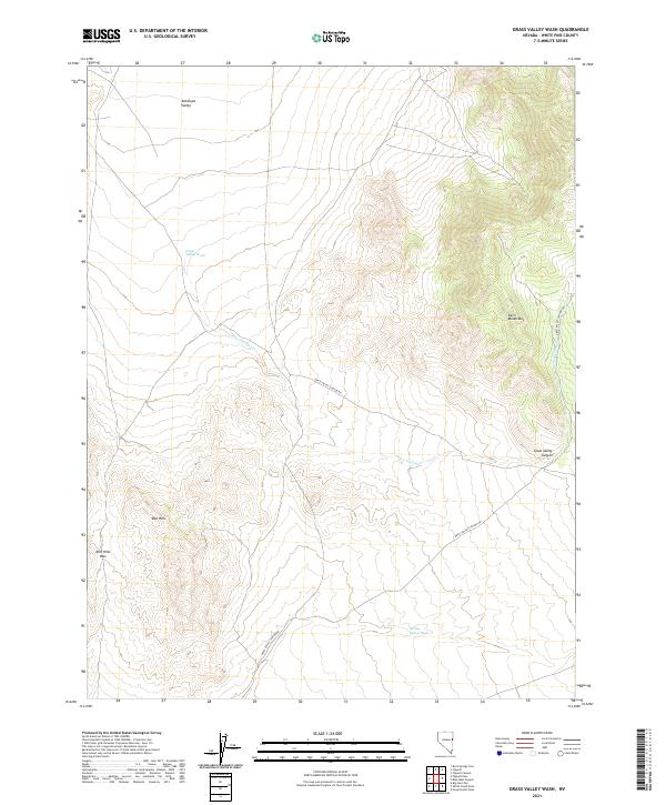 US Topo 7.5-minute map for Grass Valley Wash NV
