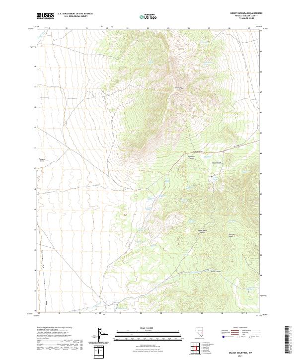 US Topo 7.5-minute map for Grassy Mountain NV