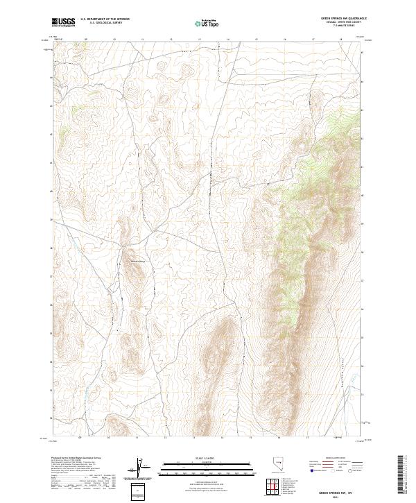 US Topo 7.5-minute map for Green Springs NW NV