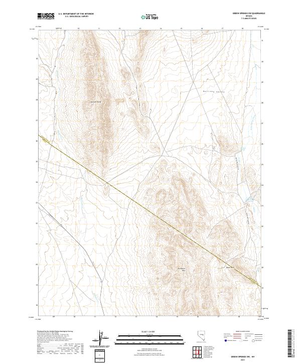 US Topo 7.5-minute map for Green Springs SW NV