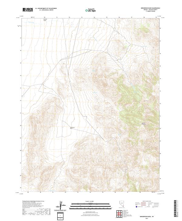US Topo 7.5-minute map for Gregerson Basin NV