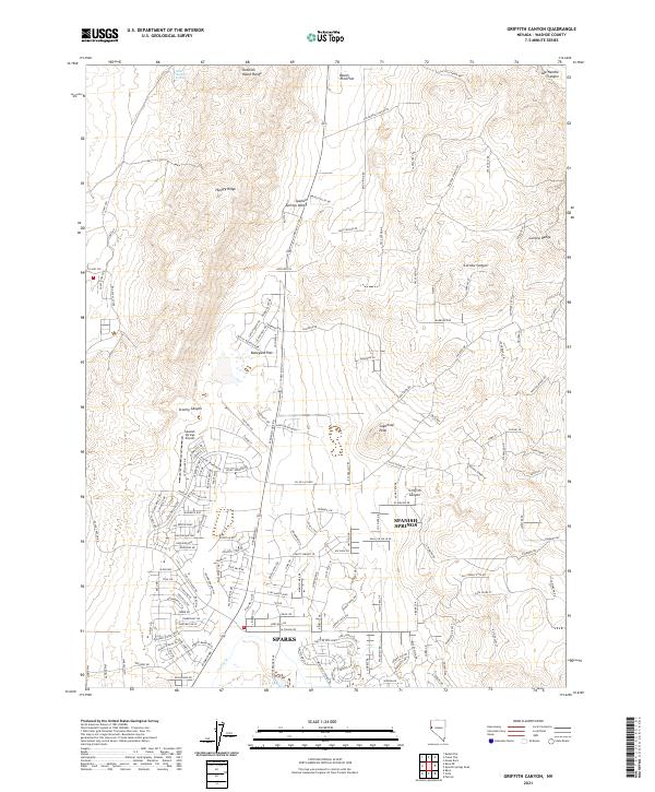 US Topo 7.5-minute map for Griffith Canyon NV