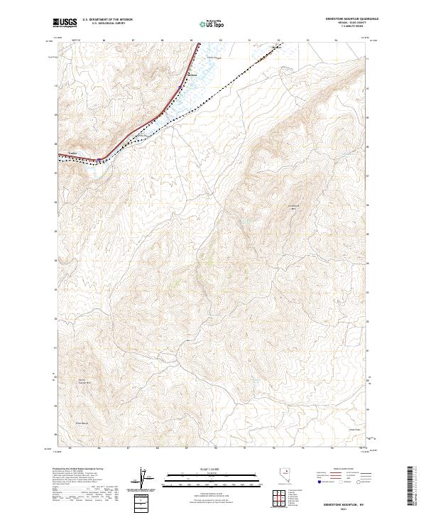 US Topo 7.5-minute map for Grindstone Mountain NV