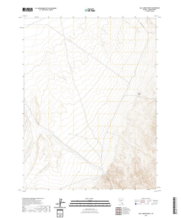 US Topo 7.5-minute map for Hall Creek North NV
