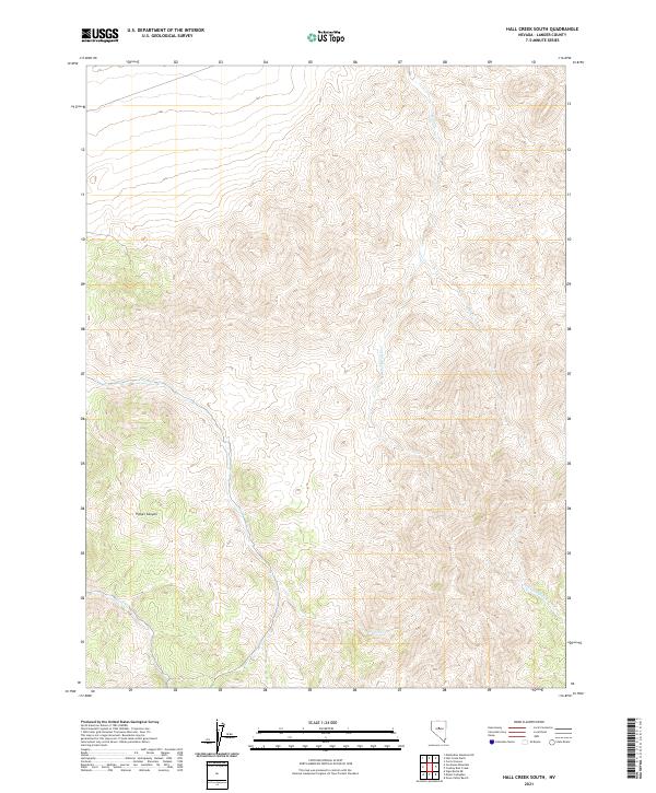 US Topo 7.5-minute map for Hall Creek South NV