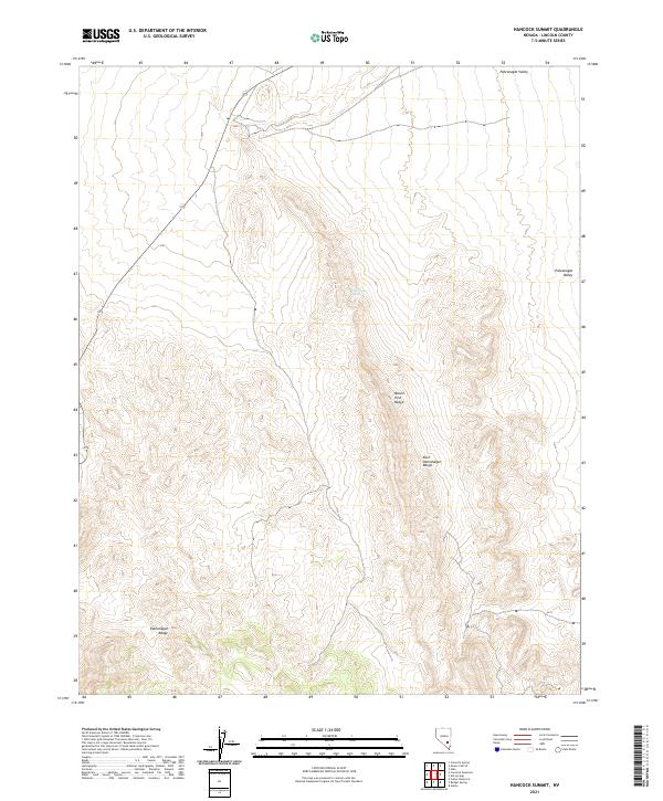 US Topo 7.5-minute map for Hancock Summit NV