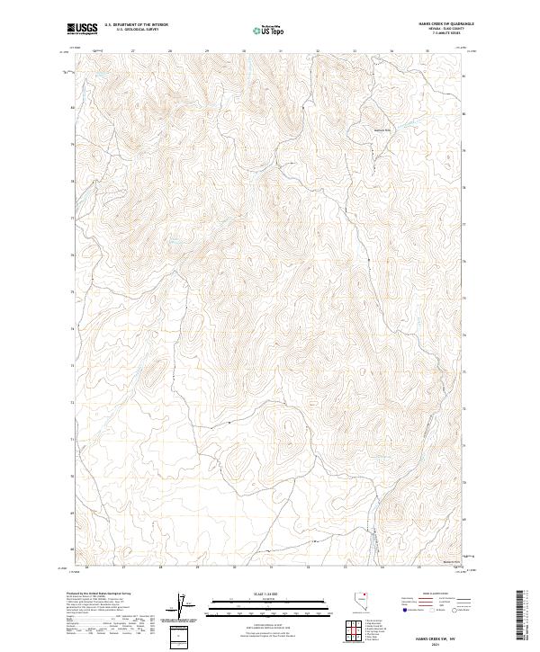 US Topo 7.5-minute map for Hanks Creek SW NV