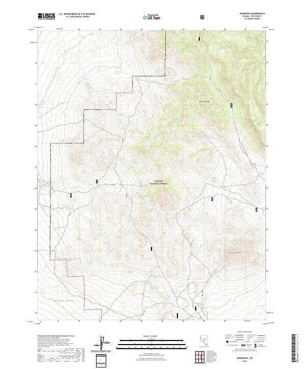 US Topo 7.5-minute map for Hannapah NV