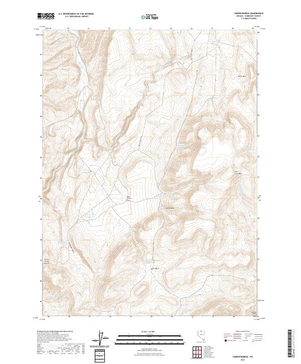 US Topo 7.5-minute map for Hardscrabble NV