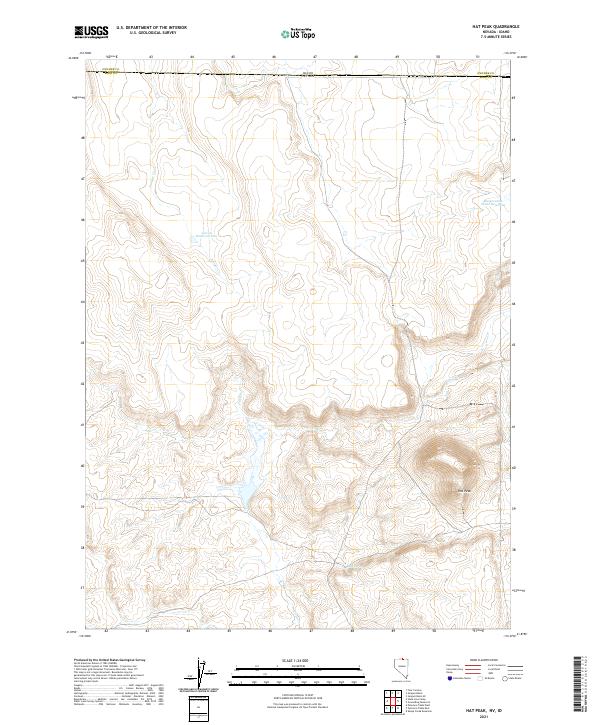 US Topo 7.5-minute map for Hat Peak NVID