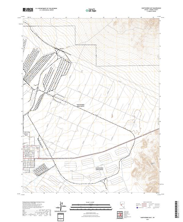 US Topo 7.5-minute map for Hawthorne East NV