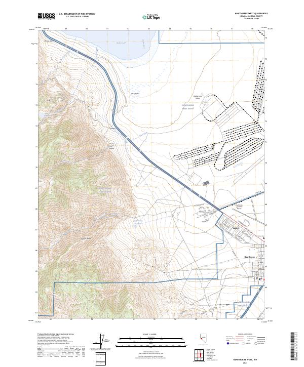 US Topo 7.5-minute map for Hawthorne West NV