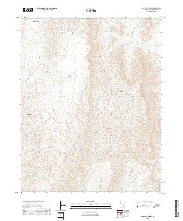US Topo 7.5-minute map for Hayford Peak SE NV