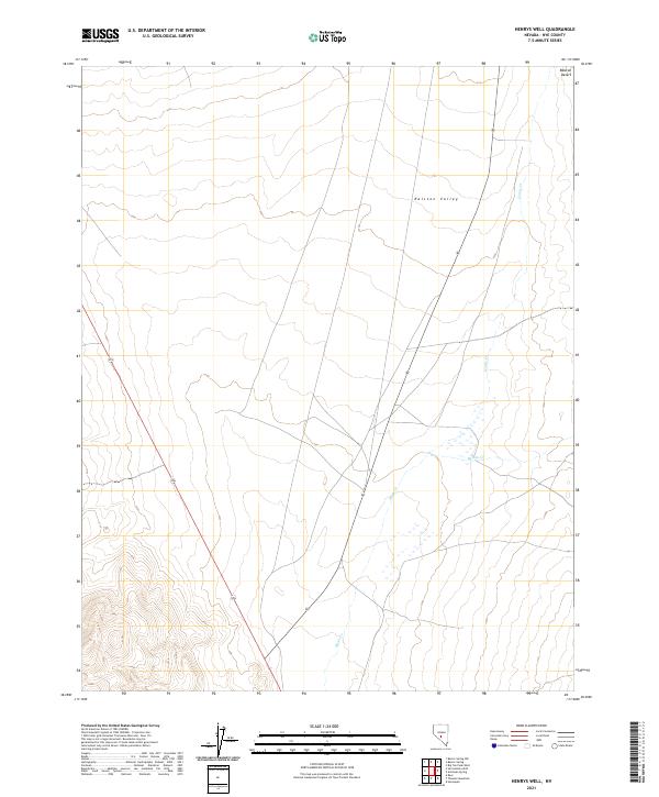 US Topo 7.5-minute map for Henrys Well NV