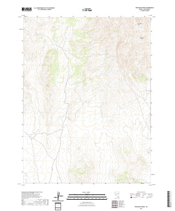 US Topo 7.5-minute map for High Bald Peaks NV