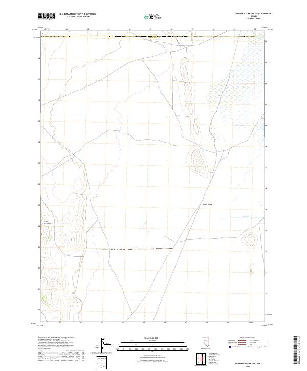 US Topo 7.5-minute map for High Bald Peaks SE NV