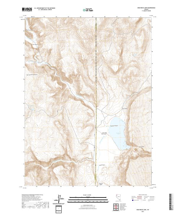 US Topo 7.5-minute map for High Rock Lake NV