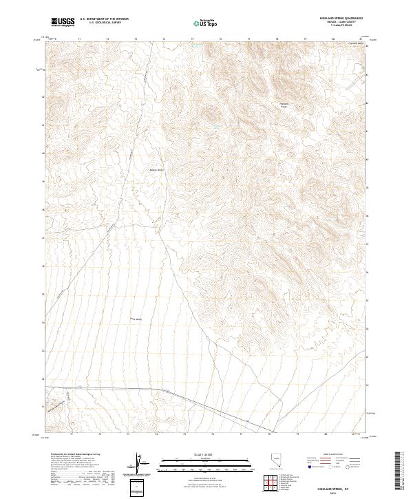 US Topo 7.5-minute map for Highland Spring NV