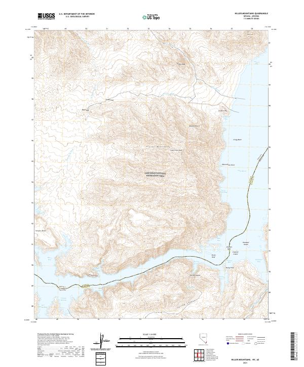 US Topo 7.5-minute map for Hiller Mountains NVAZ