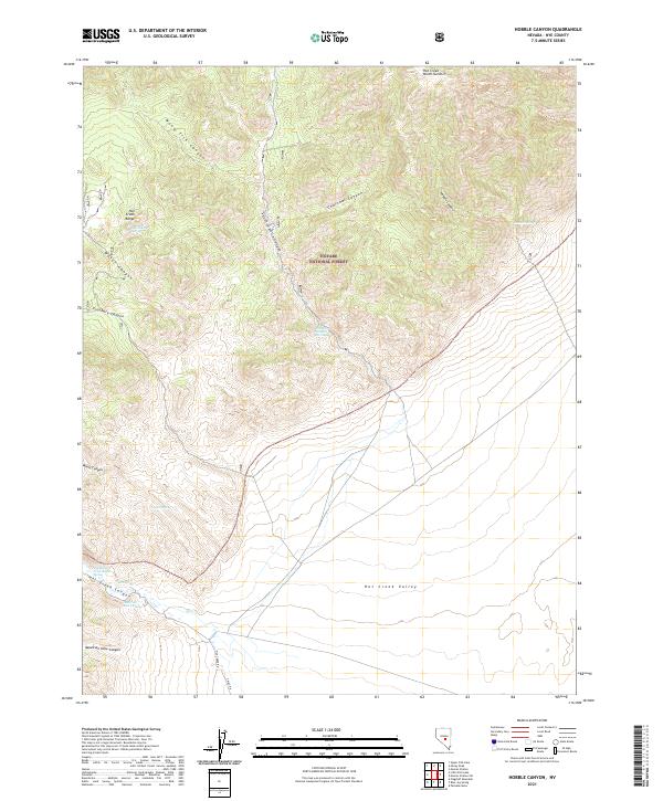 US Topo 7.5-minute map for Hobble Canyon NV