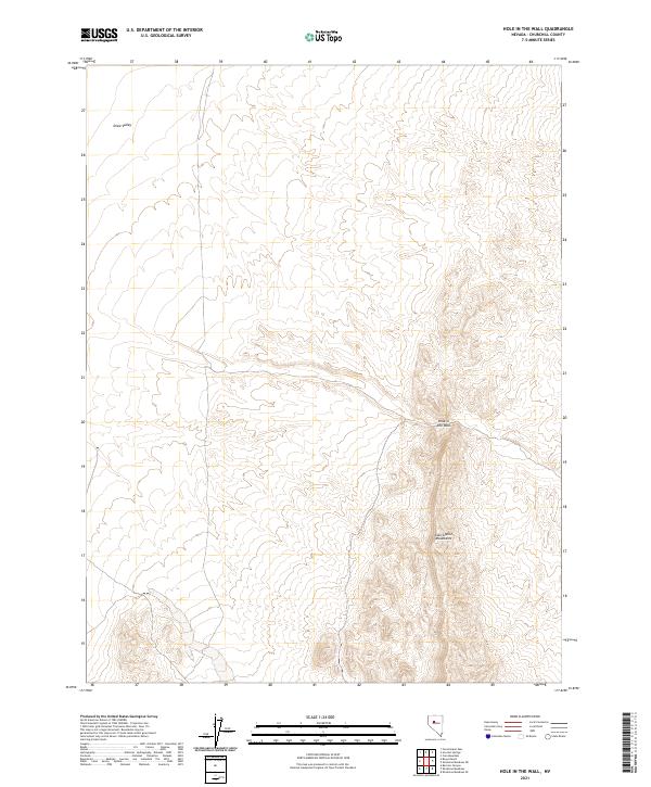 US Topo 7.5-minute map for Hole In The Wall NV