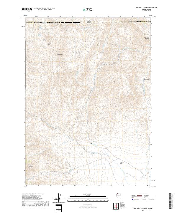 US Topo 7.5-minute map for Holloway Mountain NVOR