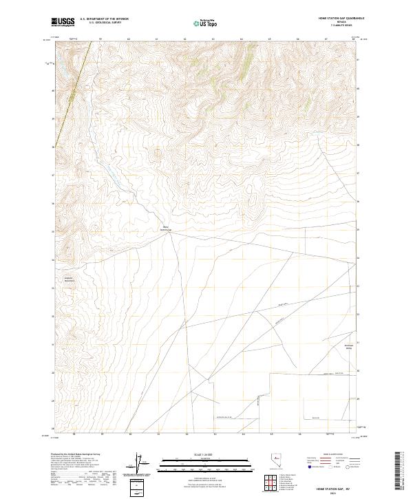 US Topo 7.5-minute map for Home Station Gap NV