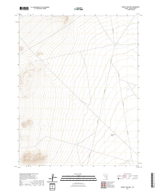 US Topo 7.5-minute map for Honest John Well NV