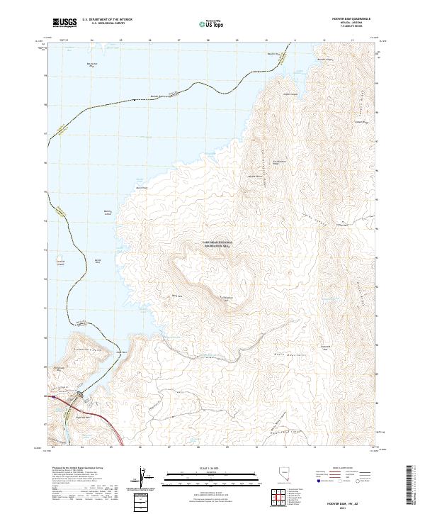 US Topo 7.5-minute map for Hoover Dam NVAZ