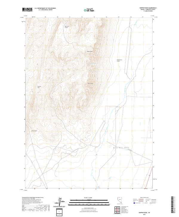 US Topo 7.5-minute map for Hoppin Peaks NV