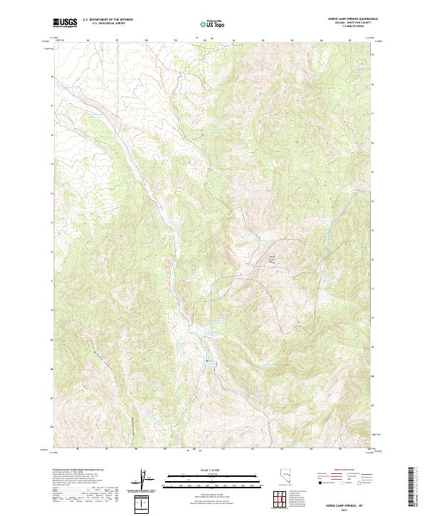 US Topo 7.5-minute map for Horse Camp Springs NV
