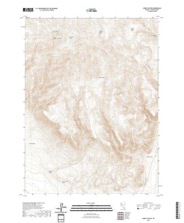 US Topo 7.5-minute map for Horse Canyon NV