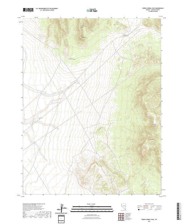 US Topo 7.5-minute map for Horse Corral Pass NV
