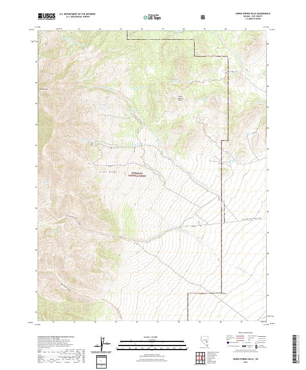 US Topo 7.5-minute map for Horse Spring Hills NV
