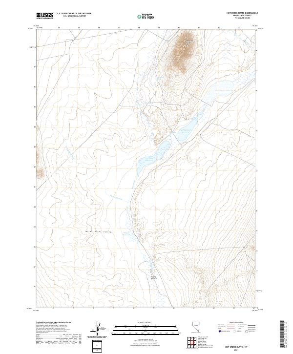 US Topo 7.5-minute map for Hot Creek Butte NV