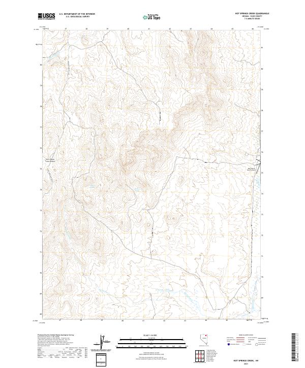 US Topo 7.5-minute map for Hot Springs Creek NV