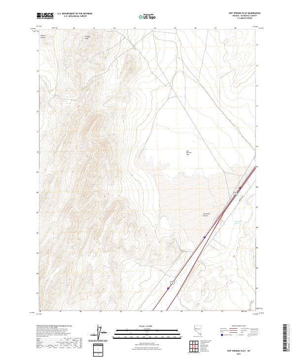 US Topo 7.5-minute map for Hot Springs Flat NV